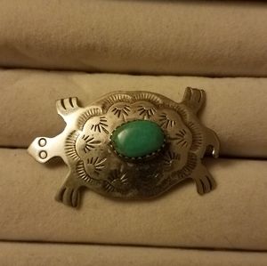 Native Americn sterling tortoise brooch
